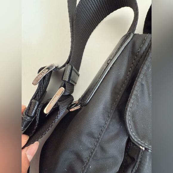 Prada Vela Sport Nylon Crossbody Shoulder Bag Black - Picture 3 of 8